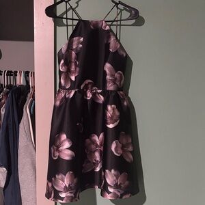 Lulu's Dark Floral Mini Dress